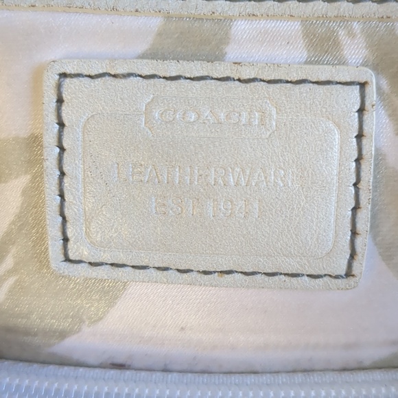 Coach Signature Logo Pubric & Leather Shoulder Bag/Purse - Picture 11 of 17